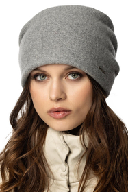 Vivisence Bonnet Femme En Laine Plissé Doublé Polaire Confort Quotidien 7085, gris clair