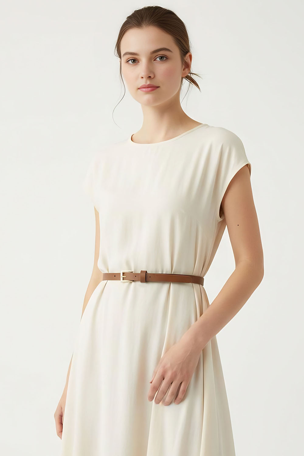 Vivisence Ceinture Femme Fine Boucle Raffinée Élégance Confort Quotidien P0003, marron