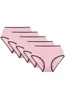 Vivisence Dame Slip Hoher Bund Voll Klassisch Unterhose Baumwolle Alltag 4017, schwarzes Gummiband:pink 5-pack