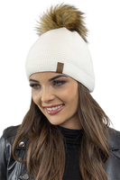 Vivisence Bonnet À Pompon Femme Hiver En Fil Chaud Effet Antistatique 7041, ecru