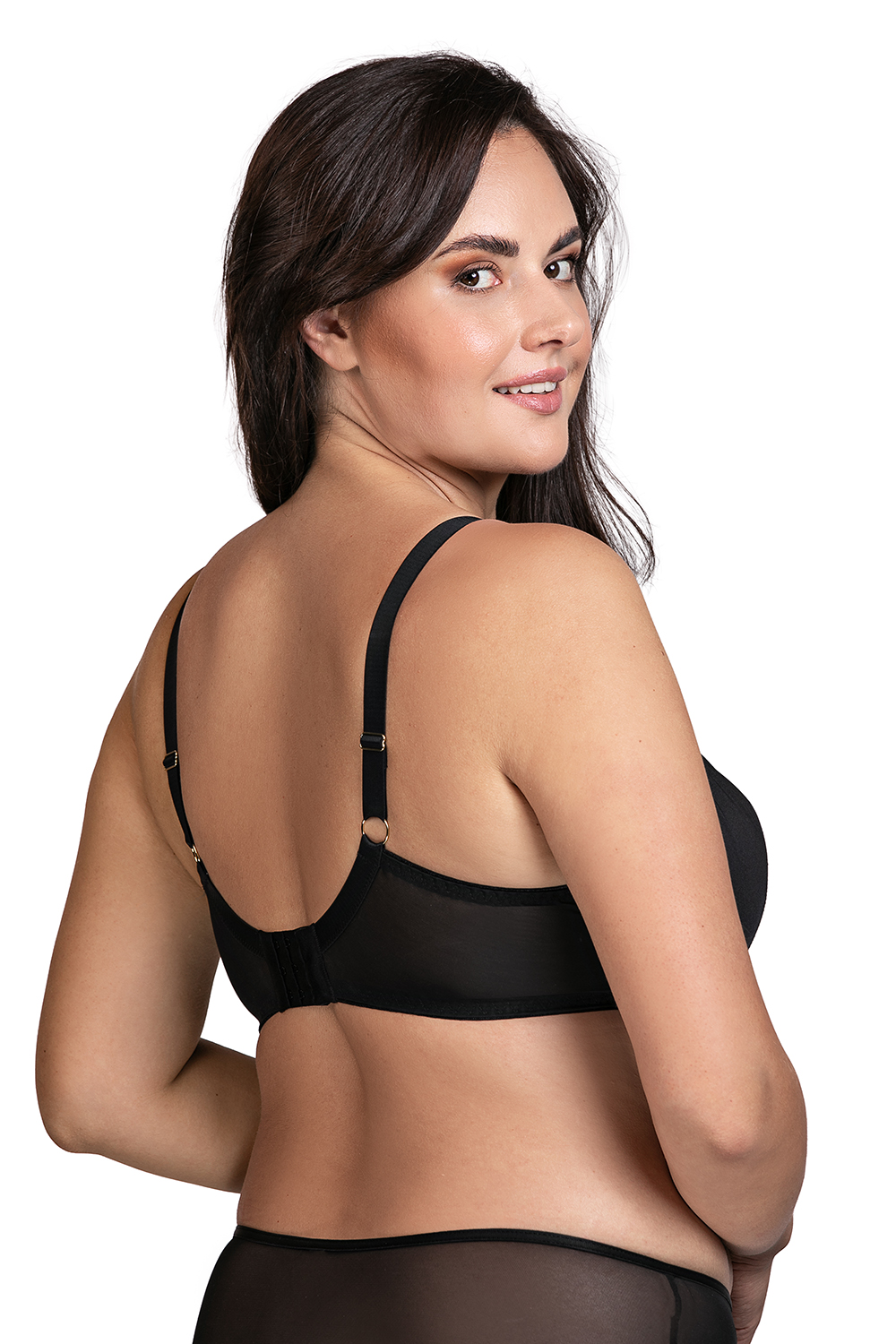 Vivisence BH Mit Bügel Halbtransparente Cups Für Offenbartes Dekolleté, Schwarz