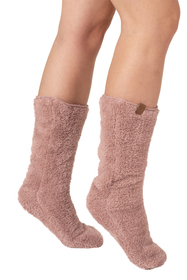 Vivisence Blanket Hoodie and Socks Set Warm and Cozy Wearable Blanket Sweatshirt with Large Pocket Extended Back Long Sleeves and Durable Ankle-Length Socks for Everyday Comfort, pink