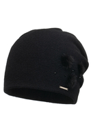 Vivisence Bonnet Femme Doublure Intérieure Trois Plis Ajustement Parfait 7091, noir