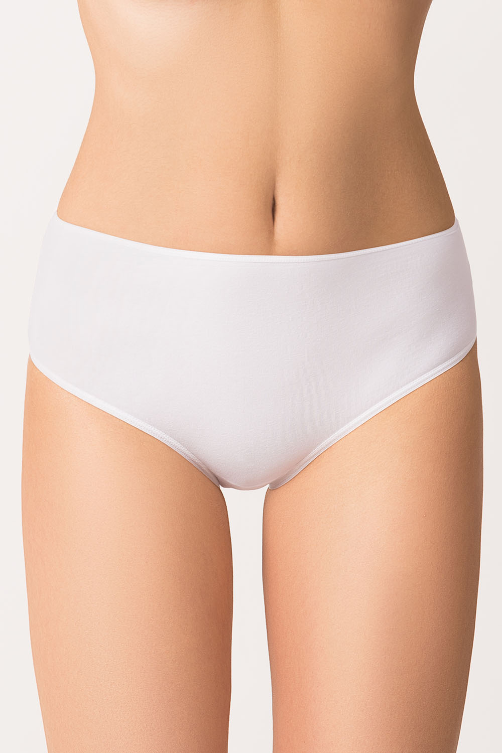 Vivisence Damen Slip Baumwolle Hohem Bund Komfort und Bequemlichkeit 4001, weiß