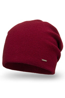 Vivisence Bonnet Femme En Laine Plissé Doublé Polaire Confort Quotidien 7085, bordeaux