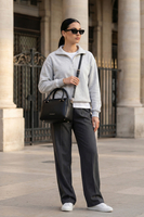 Vivisence Damen Handtasche Mit Schulterriemen Und Reißverschluss für Alltag, Schwarz