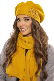 VIVISENCE Damen Baskenmütze Warm Dick Wintermütze Ideal für Kalte Tage 7007, honig