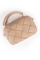 Vivisence Sac Bandoulière Femme Conception Tressée Deux Façons de le Porter, beige