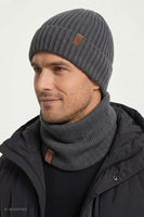 Sets Sets hat + loop scarf, Dark Grey