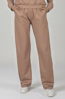 Vivisence Women's Sweatpants Wide Leg Lounge Relaxed Fit High Waist Knit Trousers With Elastic Waistband And Side Pockets Ideal For Casual Everyday Or Homewear Looks 9102, Beige