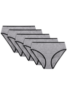 Vivisence Dame Slip Unterhose Klassisch Komfortabel Trendig Alltag Unterwäsche 4016, schwarzes Gummiband:grau