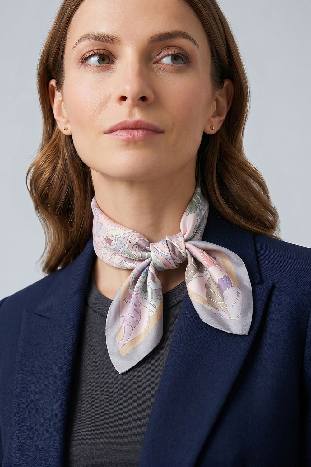 Vivisence Damen Seidentuch Handgerollte Kanten Sanft Leicht Vielseitig Stile, rosa/lila