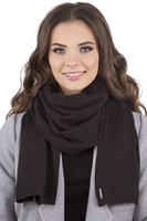 Vivisence Elegantes Damen Winter Set Aus Baskenmütze Mit Blumenapplikation Und Langer Schal Aus Warmem Garn Perfekte Für Kalte Wintertage Ideal Für Elegante Und Sportliche Outfits, schwarz