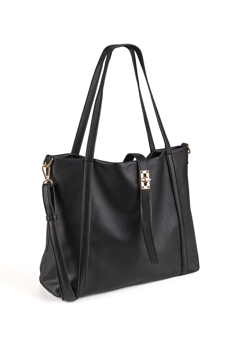 Vivisence Sacs à Main Portés épaule Femme avec Clip Décoratif, noir