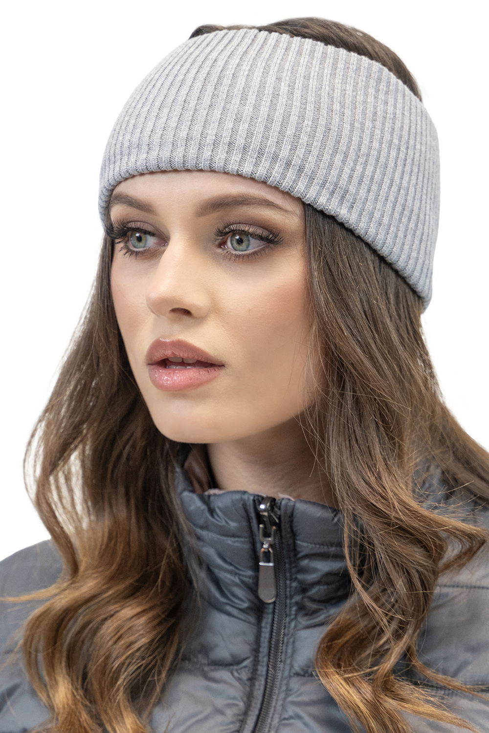 Vivisence Women's Winter Headband Ribbed Yarn Perfect Fit Optimal Comfort 7092, light grey