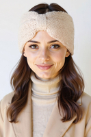 Vivisence Femme Bandeau Tricot Doux Avec Nœud Torsadé Confort Et Chaleur, beige