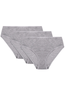 Vivisence Culotte Classique Slip pour Femme Lot de 3 Figi 4016, bande grise : gris 3-pack