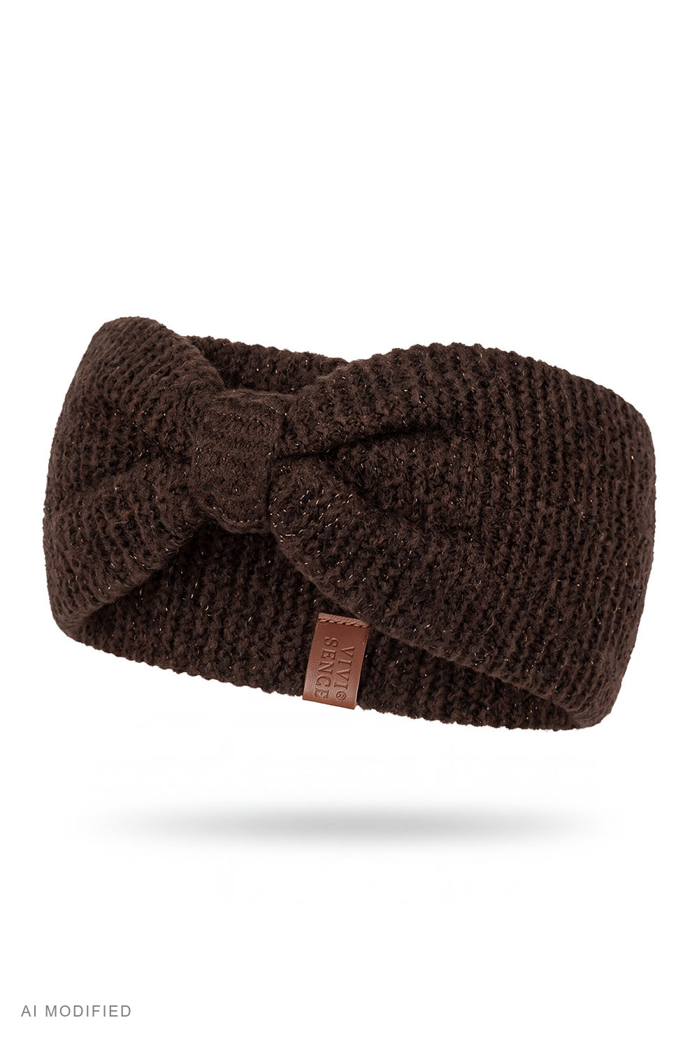 Vivisence Femme Bandeau Large Tricoté Hiver Confort et Élégance Quotidienne, brun