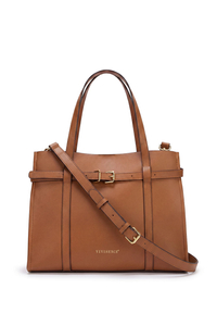 Vivisence Women Top Handle Bag Magnetic Closure Versatile Carry And Organization, Light Brown