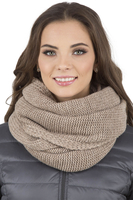 Vivisence Bonnet Femme Et Écharpe Pour L'automne et L'hiver À Pompon Cache-cou Ensemble Classique En Fils Chauds Avec Doublure En Polaire Parfait Pour Les Journées Froides 7014, beige