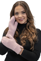 Vivisence Damen Winter Set Mütze Schal Fäustlinge Fleecefutter Gegen Kälte, puderrosa