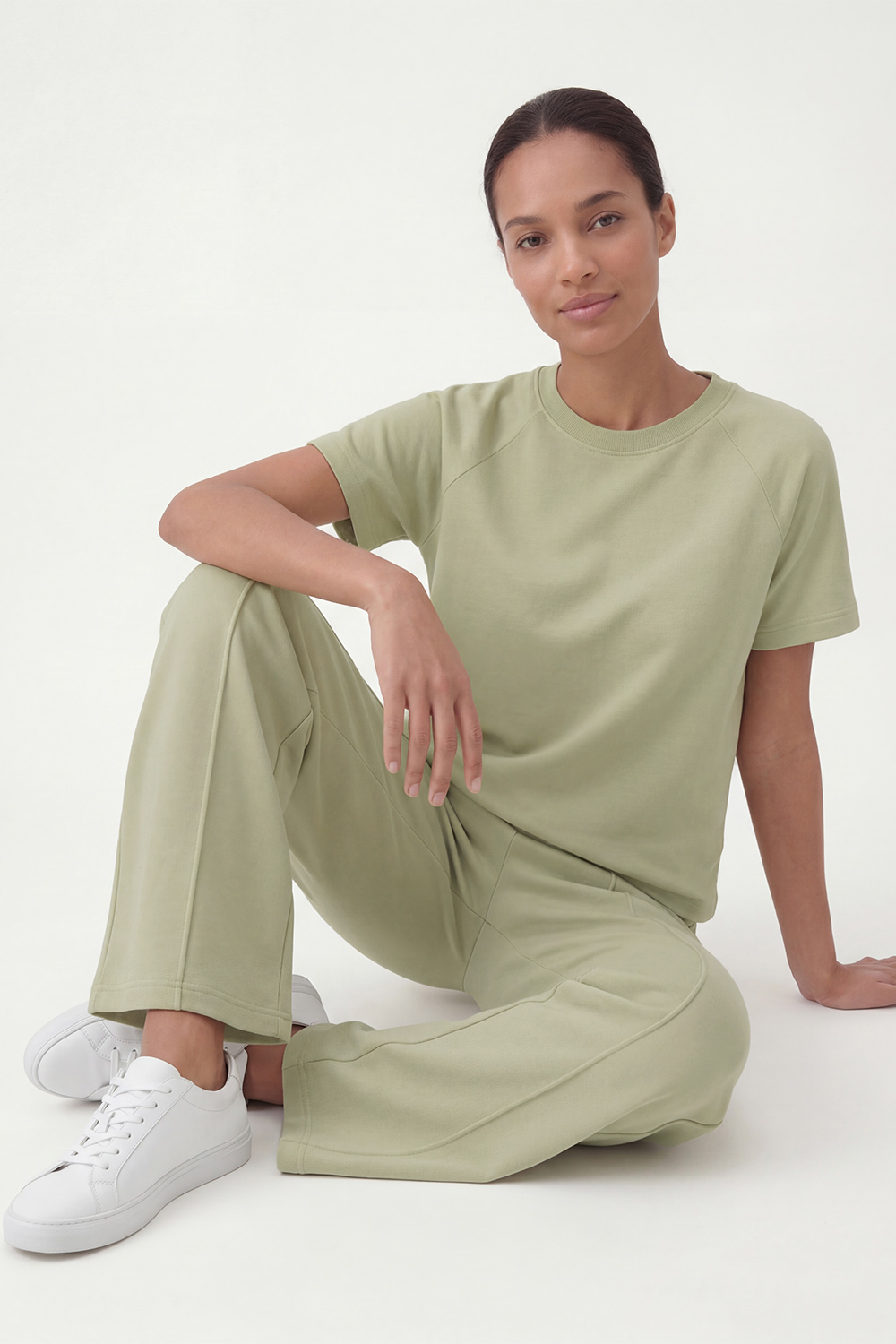 Vivisence Femme Ensemble De Détente Maille Douce Et Élastique Confort Quotidien, olive