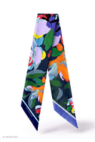 bleu marine/violet/fleurs