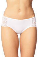 Vivisence Dame Slip Unterhose Spitze Bund Gummispitze Unterwäsche klassich 4009, weiß