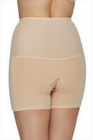 Vivisence Damen Shapewear Unterhose Baumwolle Hoher Bund 4102, Beige