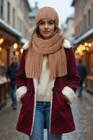 Vivisence Damen Schal Weiche Lammwolle Baumwolle Wärmt An Kalten Wintertagen, Beige