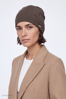 Vivisence Women's Beanie Hat Knitted Wool Blend Winter Fashion, brown