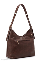 Vivisence Women's Faux Leather Hobo Shoulder Bag with Zip, dark brown