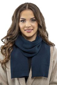 Vivisence Winter Scarf With Decorative Tie For Cold Days 7104, dark blue