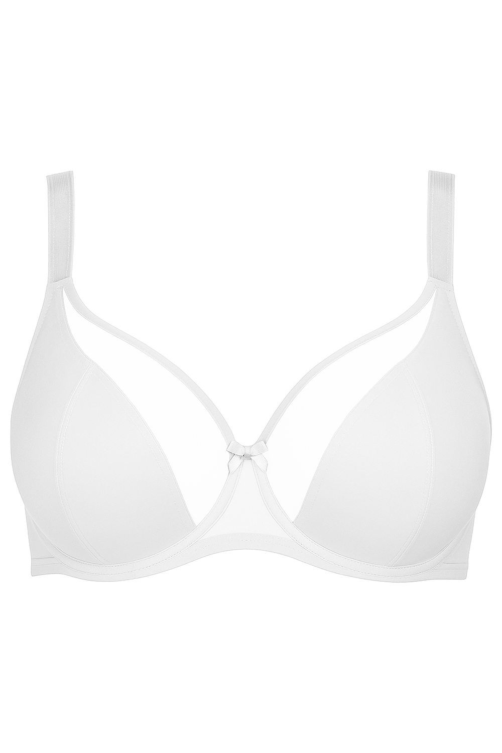 Vivisence Soutien-Gorge Doux et Élégant Bonnet en Maille Bas Lisse Bretelles Réglables Sans Baleines Latérales Maintien Optimal et Confort Quotidien, blanc