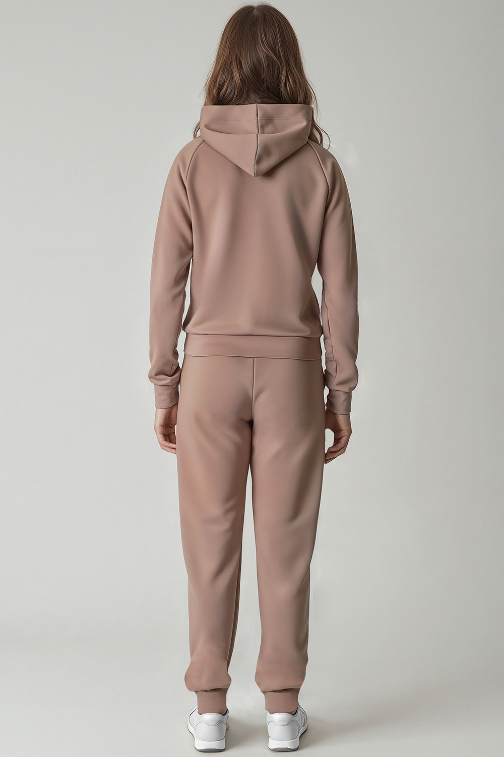 Vivisence Women's Tracksuit Set With Loose Hoodie And Tapered Trousers Stylish Activewear Featuring Elastic Waistband Side Pockets And Ribbed Trims For Daily Comfort,