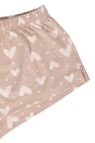 Vivisence Damen Pyjama Baumwolle Herzmuster Komfort Für Jede Nacht 2048, Hellbeige