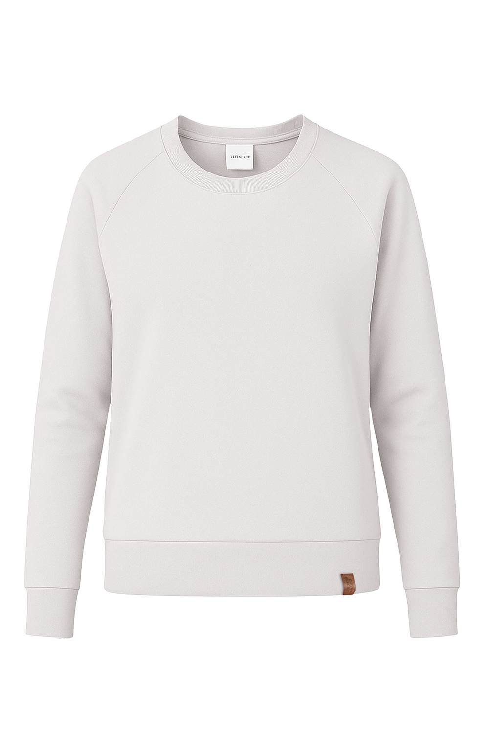 Vivisence Women Crewneck Sweatshirt Soft Knit Pullover Everyday Comfort, white