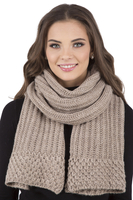 Vivisence Bonnet Et Écharpe Femme Pour L'automne et L'hiver Ensemble En Fil Chaud Avec Doublure En Polaire Anti-Statique Et Pompon En Fausse Fourrure Parfait Pour Les Froids Jours 7016Kmpl, beige
