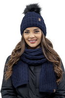 Vivisence Écharpe Femme Hiver Douce Et Chaude Pour Les Journées Froides 7015S, bleu foncé