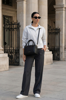 Vivisence Femme Sac À Main Zippé Avec Bandoulière Amovible Pour Le Quotidien, noir