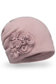 Vivisence Women's Elegant Warm Winter Hat Virgin Wool Hand Embroidered 7076, Pink