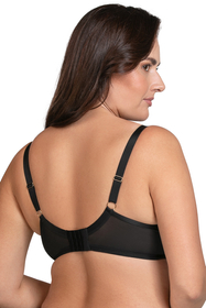 Vivisence Soutien-Gorge Femme Non Rembourré à Armatures Dentelle Florale Jacquard Gasa Bandes Déco Bretelles Réglables Sexy Élégant Lingerie Quotidienne, noir
