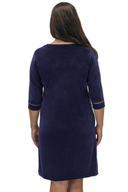Vivisence Robe with Pockets Cotton Zipper Closure Comfortable To Wear At Home 5027, dark blue