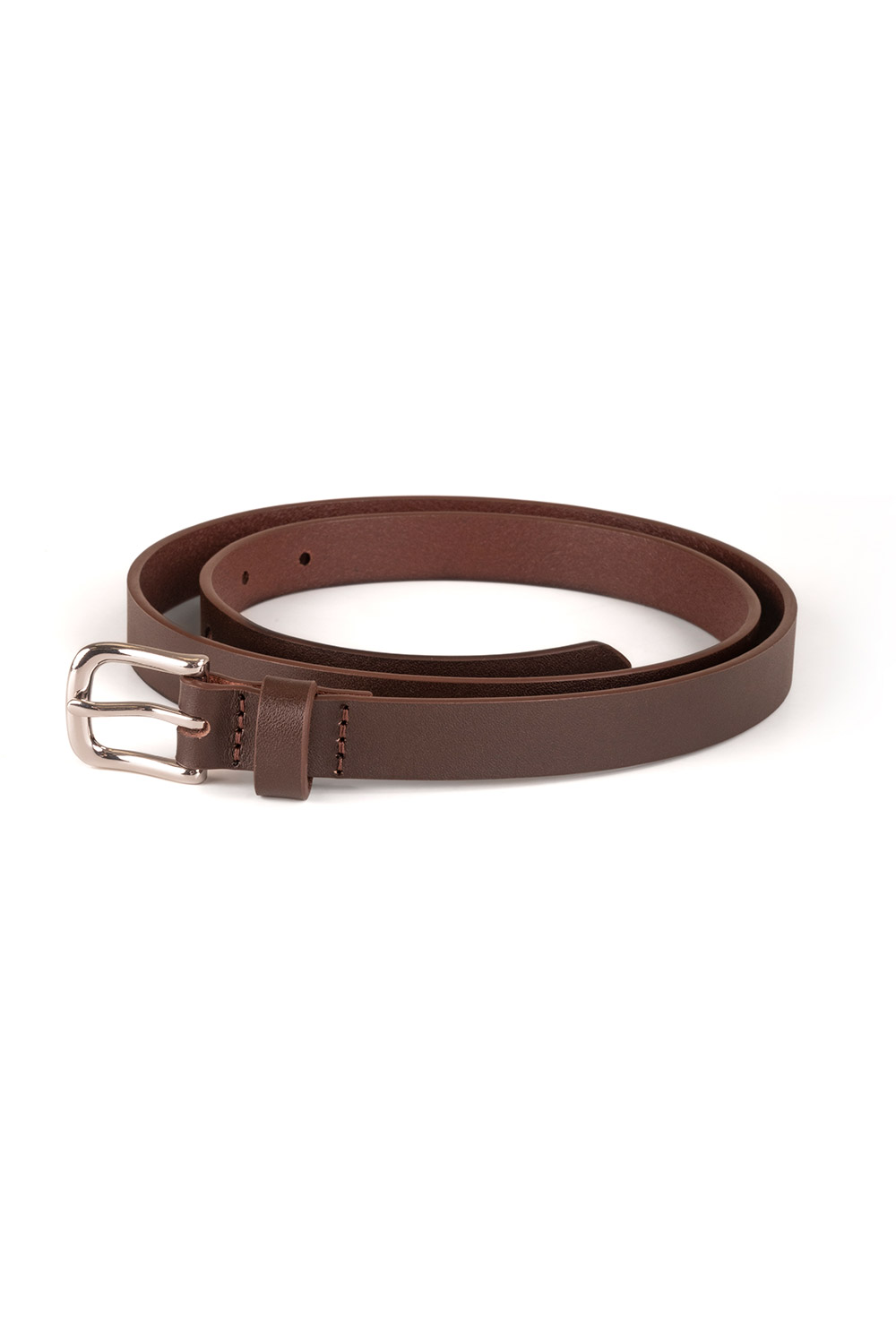 Vivisence Damen Ledergürtel Naturleder Silberne Schnalle P0006, Braun