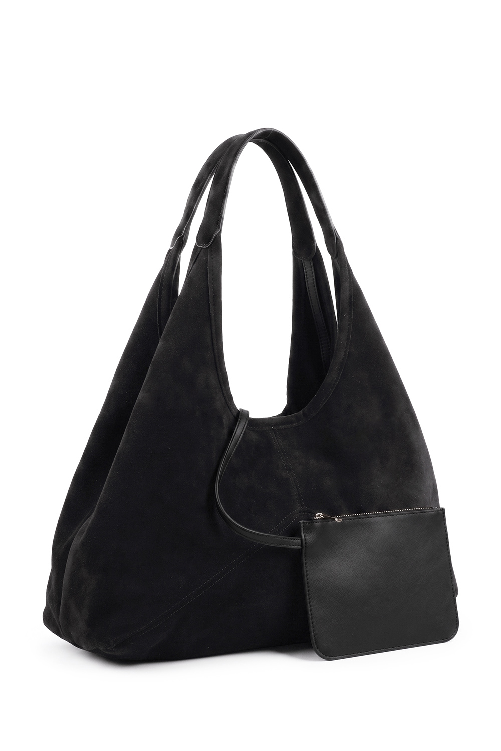 Vivisence sac à bandoulière suédine polyester femme pratique, noir