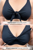 Vivisence Womens Underwire Swim Bra Non Padded with Tie Front Adjustable Straps for Full Bust Support, Red
