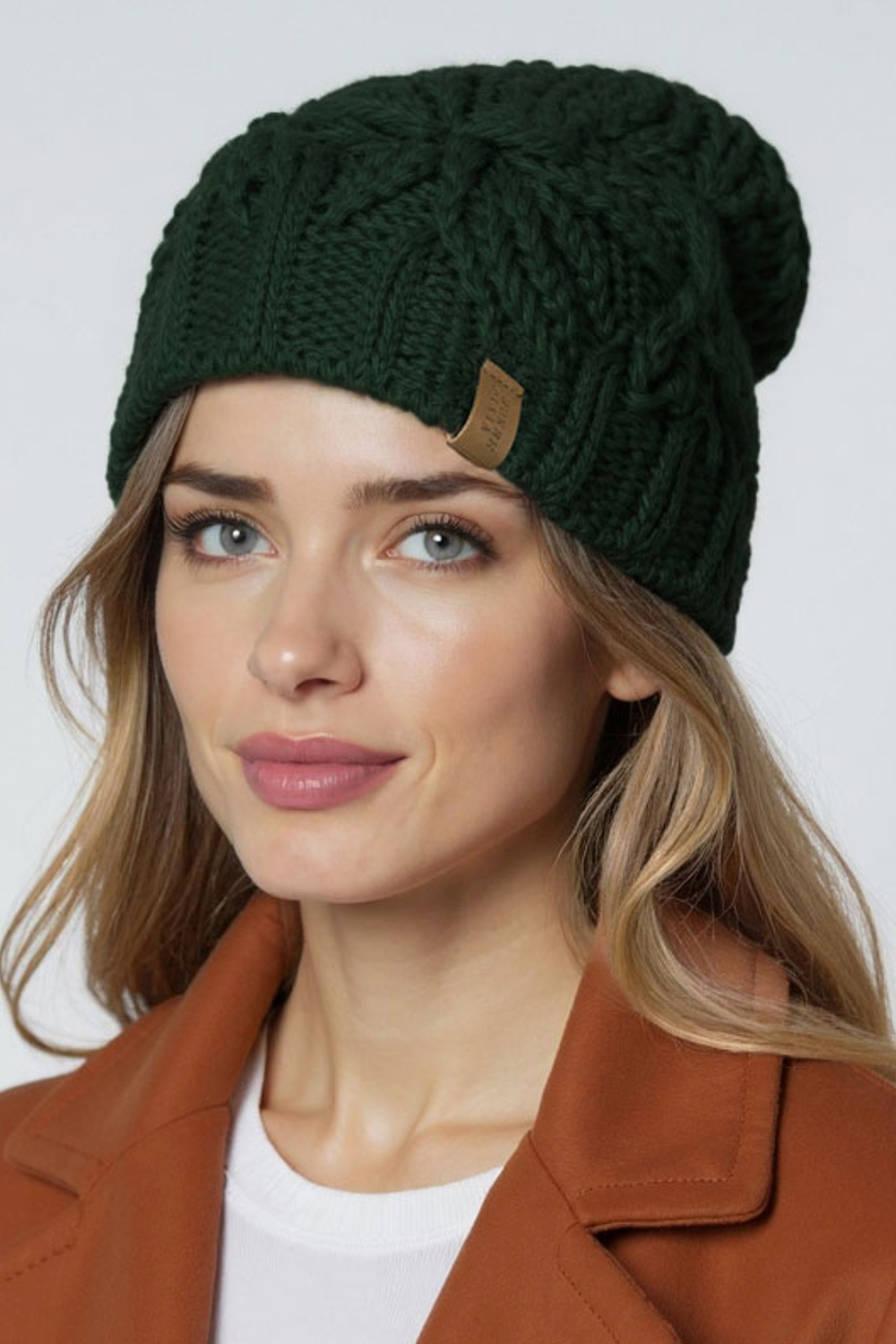 Vivisence Damen Strickmütze Lammwolle Warm Perfekter Sitz Im Winter, Grün