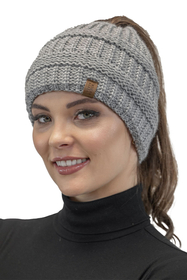 Vivisence Bonnet Femme Avec Tresse Doublé Doux Bande Élastique Pour L’Hiver 7075, gris clair