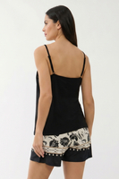 Vivisence Femme Pyjama Trois Pièces Modal Coton Bretelles Réglables Confort, en noir et blanc