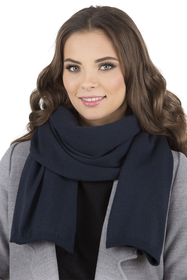 Vivisence Béret Et Écharpe Femme Pour L'automne et L'hiver Chauds En Laine Mélangée Accessoires Pour Hommes Tricot Souple Ajustement Parfait Divers Styles Et Couleurs Disponibles 7007Kmpl, bleu foncé